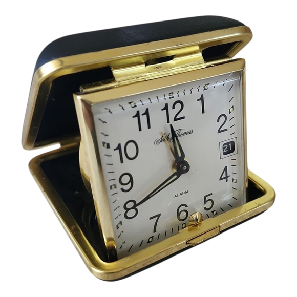 Other - Gold Travel Alarm Clock Seth Thomas Wind up Working Glow in the Dark